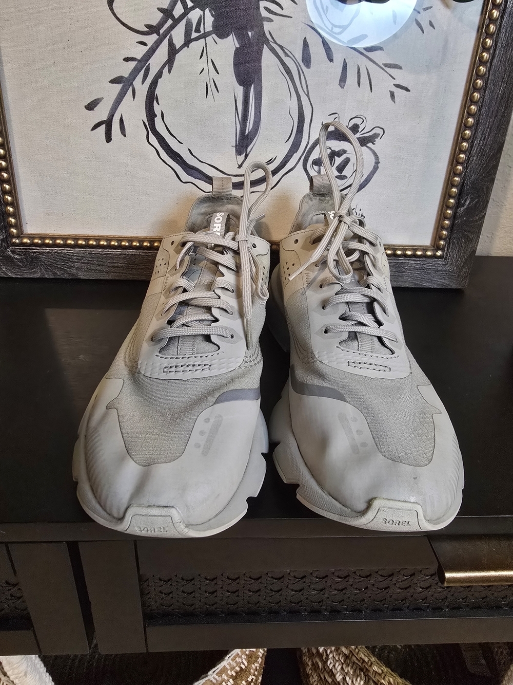 Sorel Kinetic Rush Ripstop Fabric Sneakers in Dove Grey Women's 9 - Picture 4 of 11
